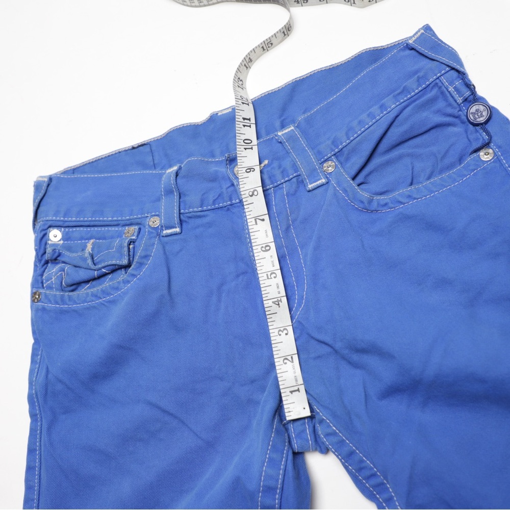 True Religion Mens Straight Jeans With Flaps Blue Size 31 - Picture 9 of 10